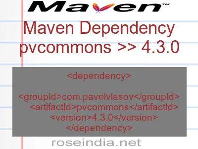 Maven dependency of pvcommons version 4.3.0