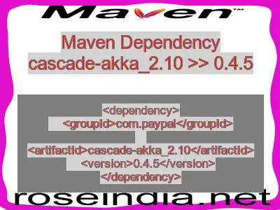 Maven dependency of cascade-akka_2.10 version 0.4.5