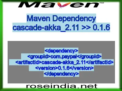 Maven dependency of cascade-akka_2.11 version 0.1.6