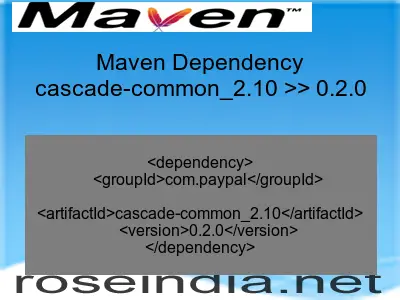 Maven dependency of cascade-common_2.10 version 0.2.0