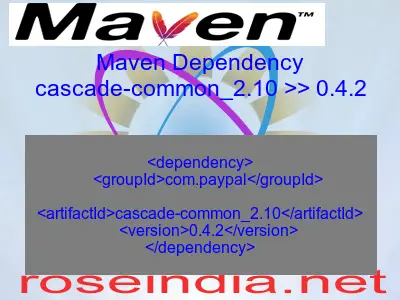 Maven dependency of cascade-common_2.10 version 0.4.2