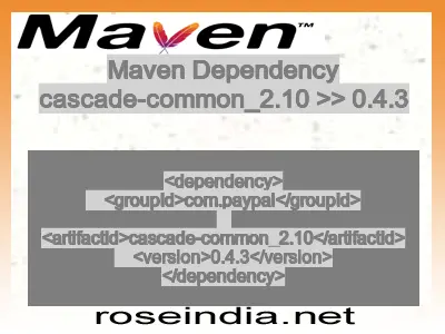 Maven dependency of cascade-common_2.10 version 0.4.3