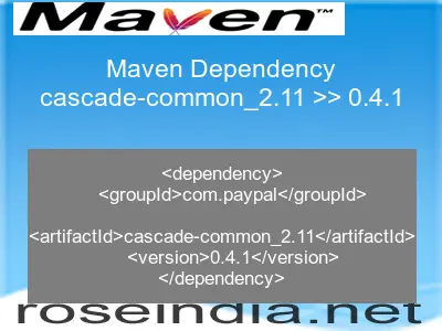 Maven dependency of cascade-common_2.11 version 0.4.1