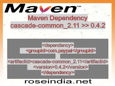 Maven dependency of cascade-common_2.11 version 0.4.2