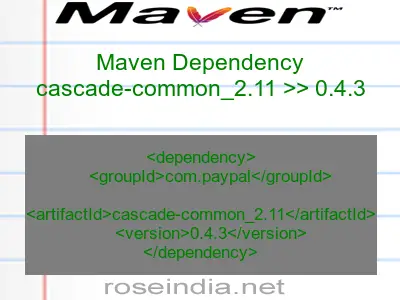 Maven dependency of cascade-common_2.11 version 0.4.3