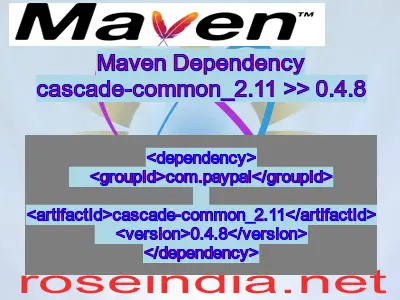 Maven dependency of cascade-common_2.11 version 0.4.8