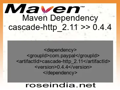 Maven dependency of cascade-http_2.11 version 0.4.4