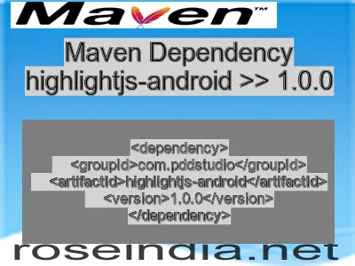 Maven dependency of highlightjs-android version 1.0.0