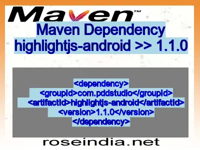 Maven dependency of highlightjs-android version 1.1.0