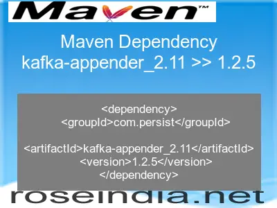 Maven dependency of kafka-appender_2.11 version 1.2.5