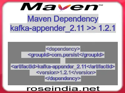 Maven dependency of kafka-appender_2.11 version 1.2.1