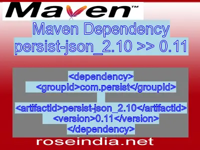 Maven dependency of persist-json_2.10 version 0.11