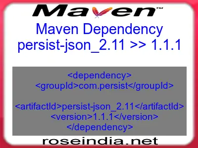 Maven dependency of persist-json_2.11 version 1.1.1