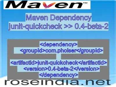 Maven dependency of junit-quickcheck version 0.4-beta-2