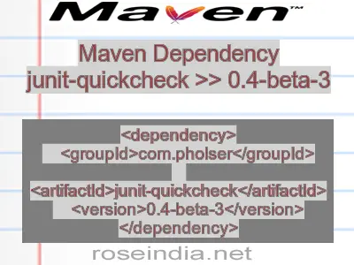 Maven dependency of junit-quickcheck version 0.4-beta-3