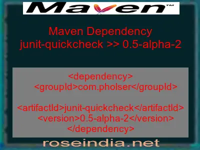 Maven dependency of junit-quickcheck version 0.5-alpha-2