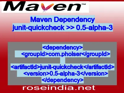 Maven dependency of junit-quickcheck version 0.5-alpha-3