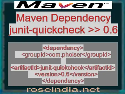 Maven dependency of junit-quickcheck version 0.6