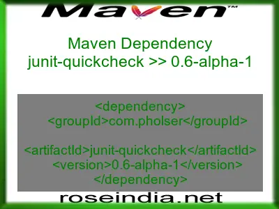 Maven dependency of junit-quickcheck version 0.6-alpha-1