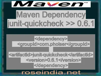 Maven dependency of junit-quickcheck version 0.6.1