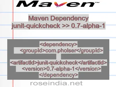 Maven dependency of junit-quickcheck version 0.7-alpha-1