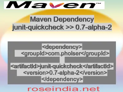 Maven dependency of junit-quickcheck version 0.7-alpha-2