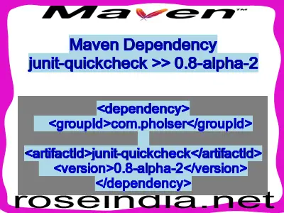 Maven dependency of junit-quickcheck version 0.8-alpha-2