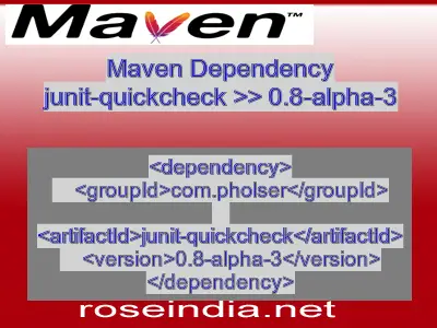 Maven dependency of junit-quickcheck version 0.8-alpha-3