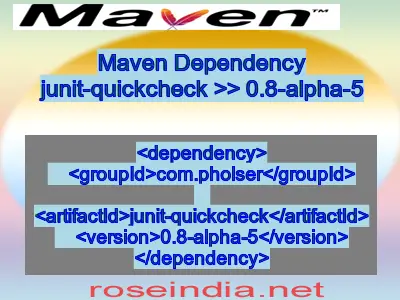 Maven dependency of junit-quickcheck version 0.8-alpha-5