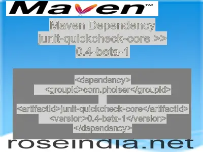 Maven dependency of junit-quickcheck-core version 0.4-beta-1