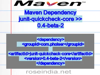 Maven dependency of junit-quickcheck-core version 0.4-beta-2