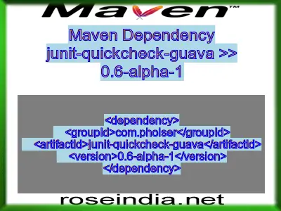 Maven dependency of junit-quickcheck-guava version 0.6-alpha-1