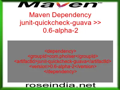 Maven dependency of junit-quickcheck-guava version 0.6-alpha-2