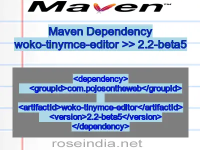 Maven dependency of woko-tinymce-editor version 2.2-beta5