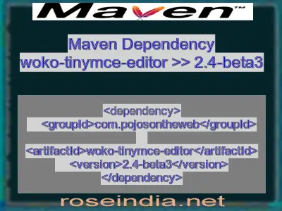 Maven dependency of woko-tinymce-editor version 2.4-beta3