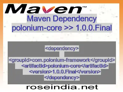 Maven dependency of polonium-core version 1.0.0.Final