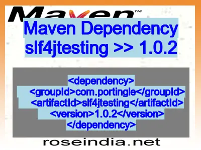 Maven dependency of slf4jtesting version 1.0.2