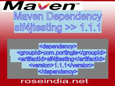 Maven dependency of slf4jtesting version 1.1.1