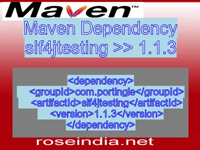 Maven dependency of slf4jtesting version 1.1.3