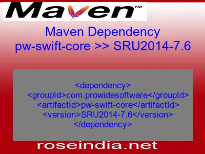 Maven dependency of pw-swift-core version SRU2014-7.6