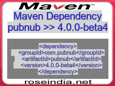 Maven dependency of pubnub version 4.0.0-beta4