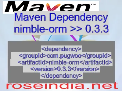 Maven dependency of nimble-orm version 0.3.3