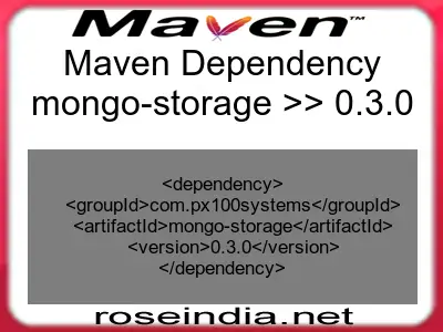 Maven dependency of mongo-storage version 0.3.0