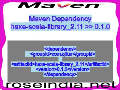 Maven dependency of haxe-scala-library_2.11 version 0.1.0