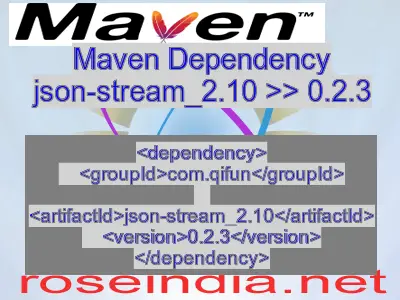 Maven dependency of json-stream_2.10 version 0.2.3