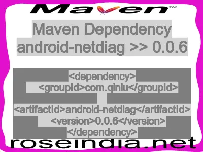 Maven dependency of android-netdiag version 0.0.6