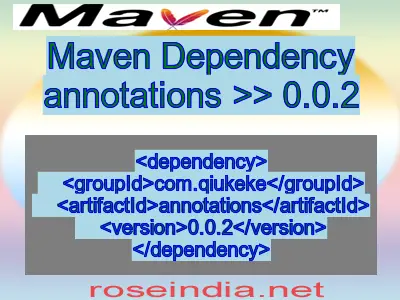 Maven dependency of annotations version 0.0.2