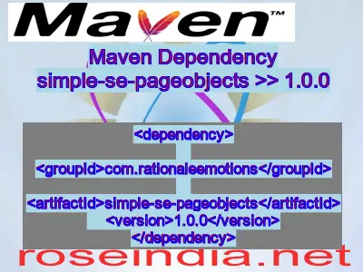 Maven dependency of simple-se-pageobjects version 1.0.0