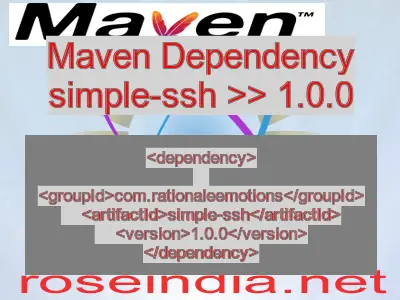 Maven dependency of simple-ssh version 1.0.0