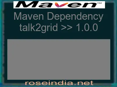 Maven dependency of talk2grid version 1.0.0